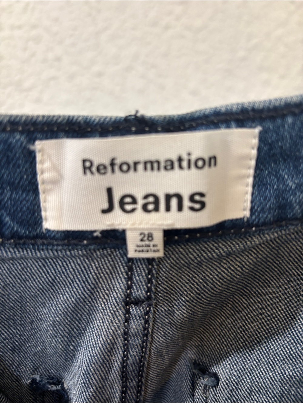 Reformation Dark Blue Wide Leg Jeans with Front Patch Pockets - Picture 3 of 3